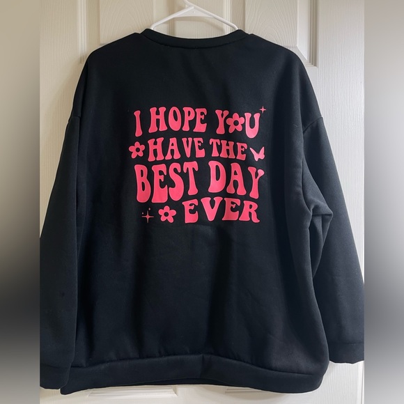 Best day ever graphic drop shoulder oversized  sweatshirt large - Picture 4 of 4